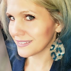 Leopard Print Earrings and Necklace Set